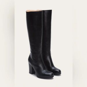RARE Frye Parker Tall Heeled Black Boots Size 8.5